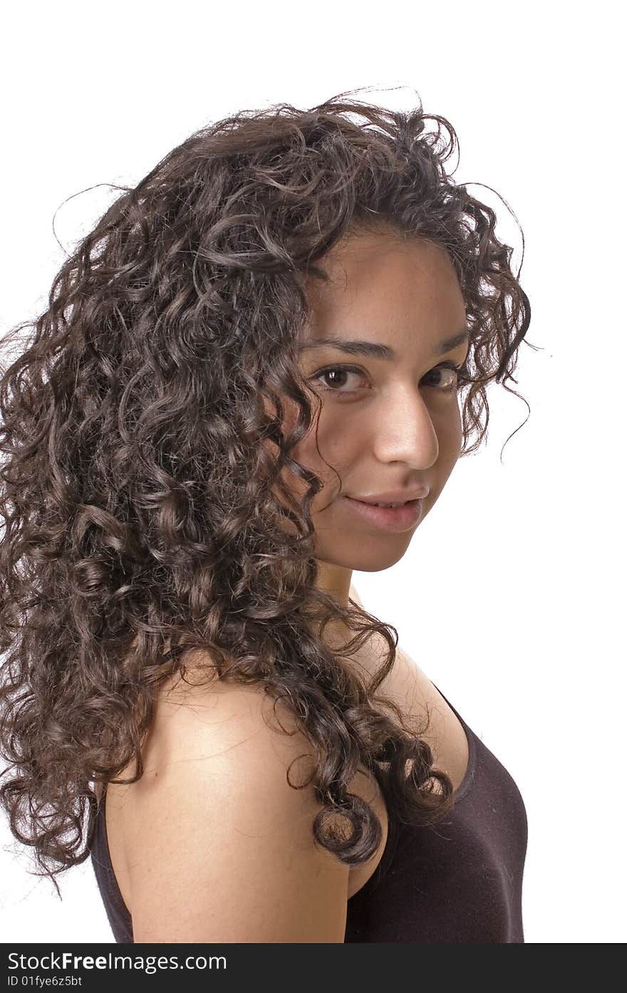 Beautiful Young Hispanic Woman In Closeup