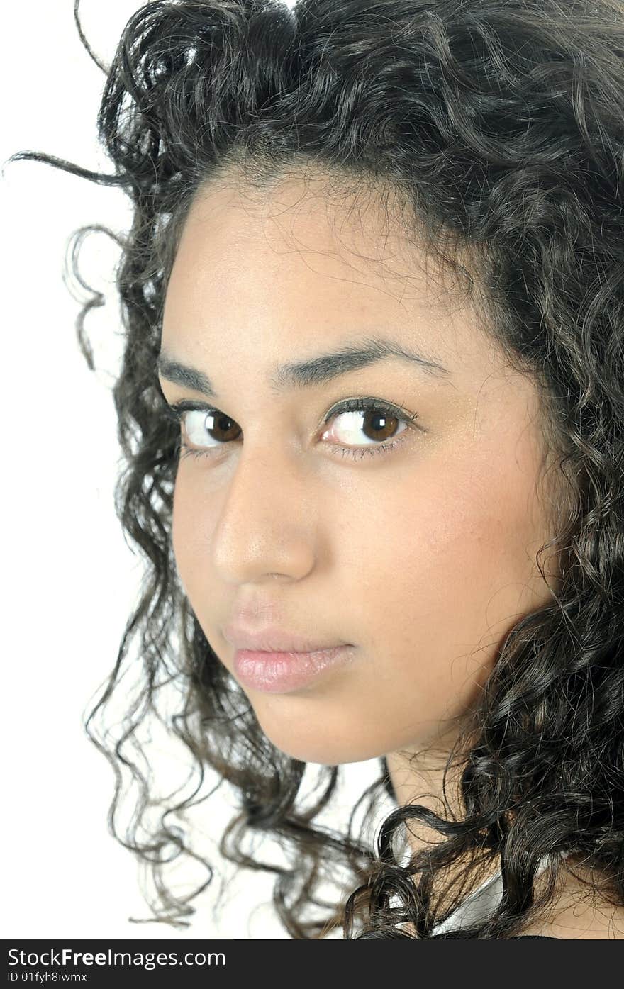 Beautiful Young Hispanic Woman In Closeup