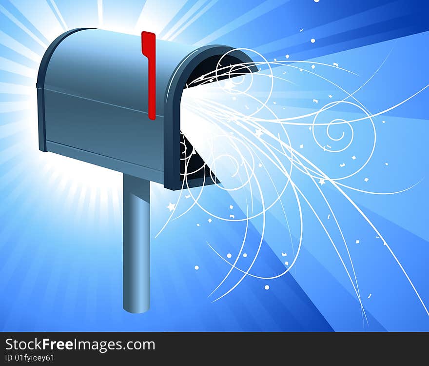 Mailbox with light, vector illustration, AI file included