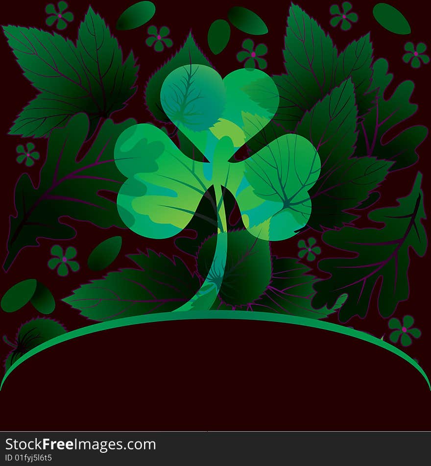 Decorative Patrick card with shamrock. Decorative Patrick card with shamrock