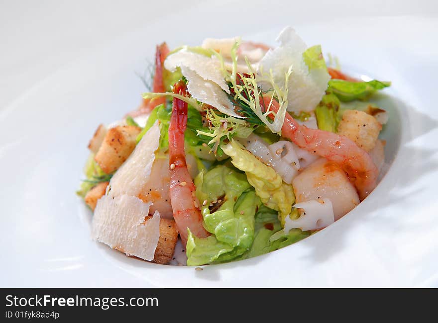 Salad from seafood