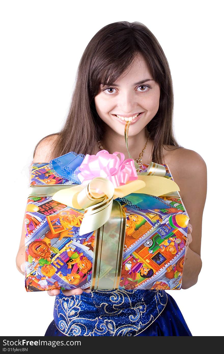 The Young Girl With A Gift Box