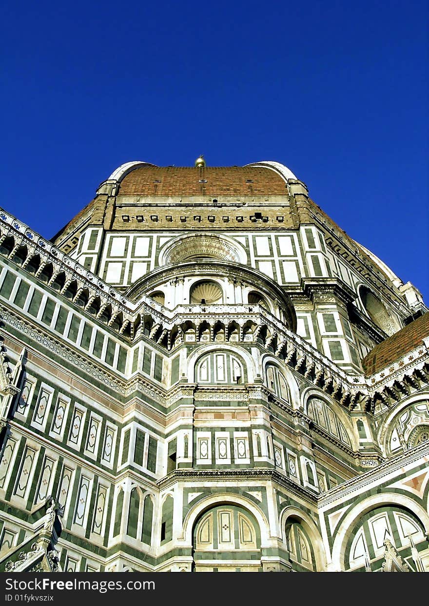 A View of the cathedral of florence,in italy. A View of the cathedral of florence,in italy