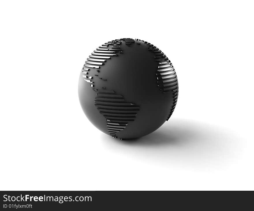 Isolated 3d globe