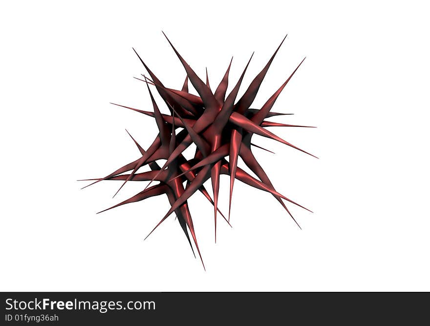 A collection of thorn like spikes expanding in every direction, concept depicting an emotion. A collection of thorn like spikes expanding in every direction, concept depicting an emotion.