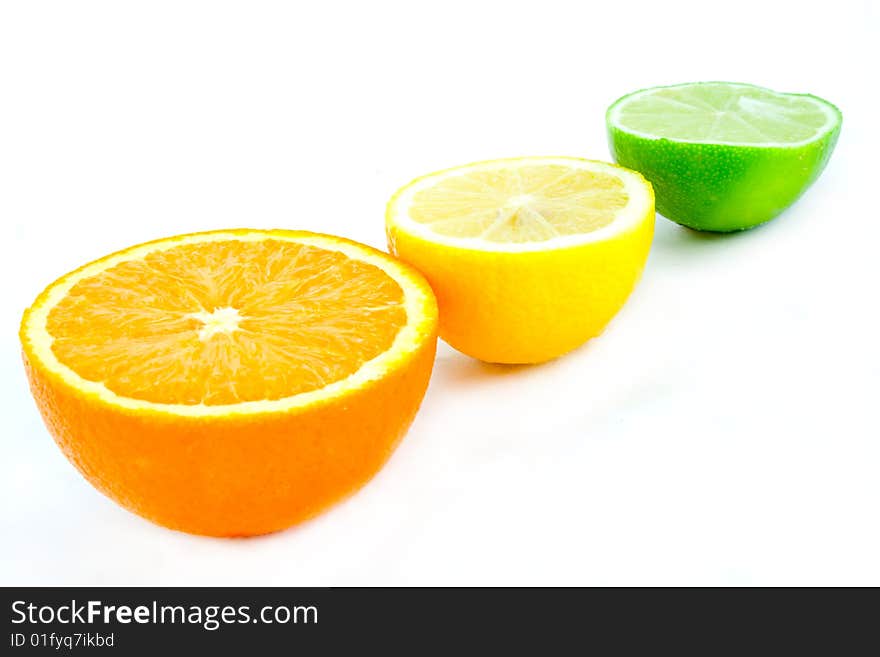 Citrus fruit halves