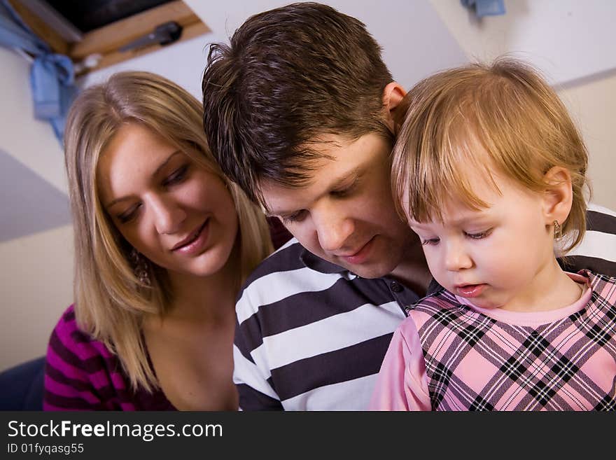 Little girl with parents