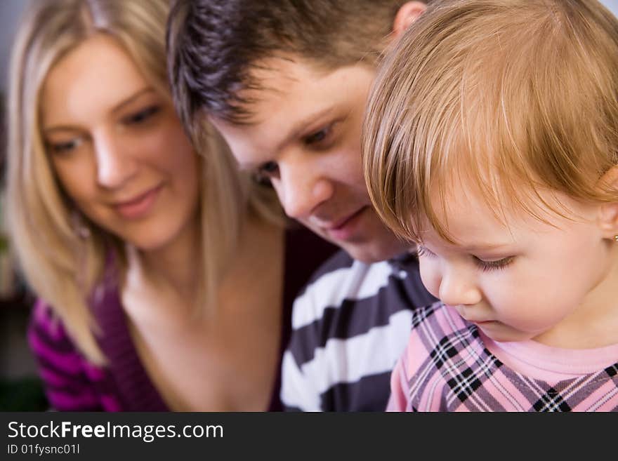 Little girl with parents