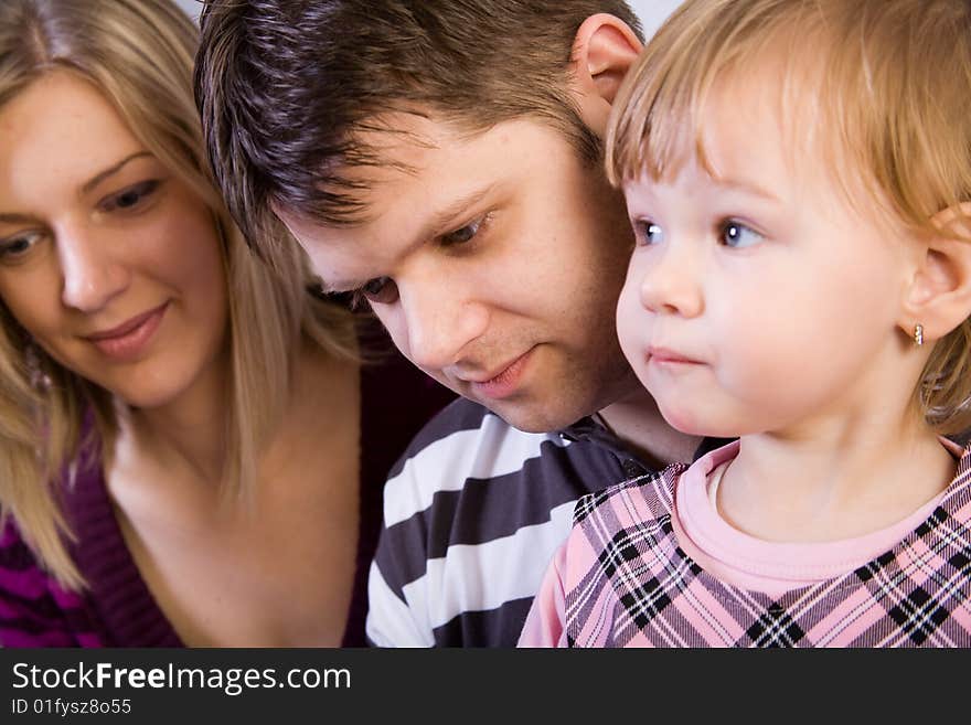 Little girl with parents