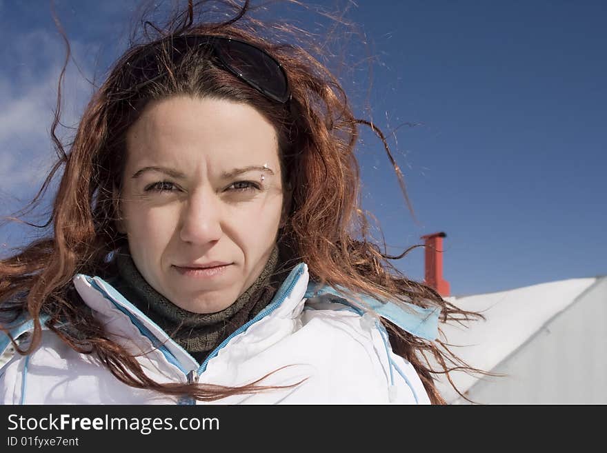 Young woman at a snow park. Young woman at a snow park