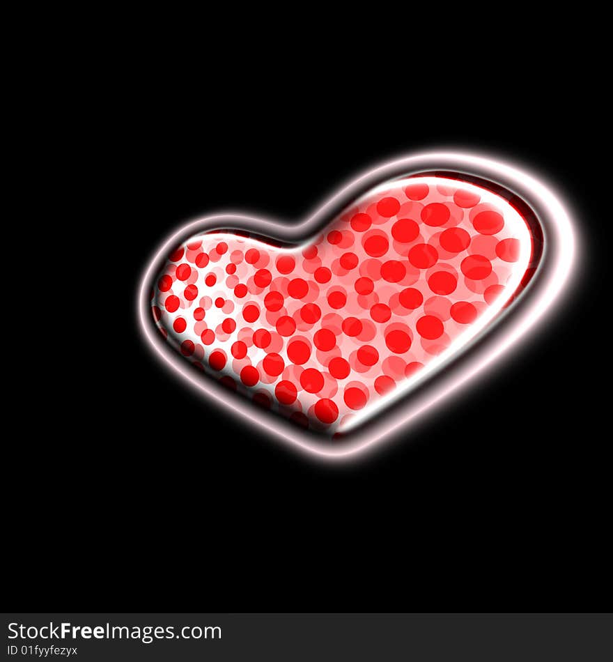 Heart on a black background