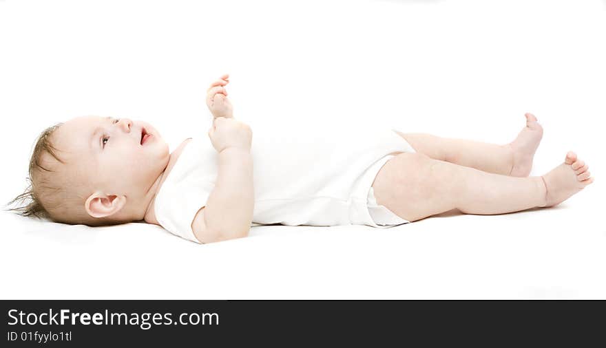 Little Baby On A White Background