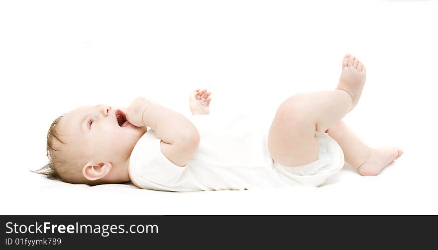 Little Baby On A White Background