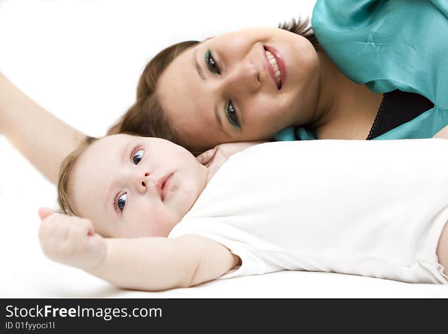 Happy family on a white background. Happy family on a white background