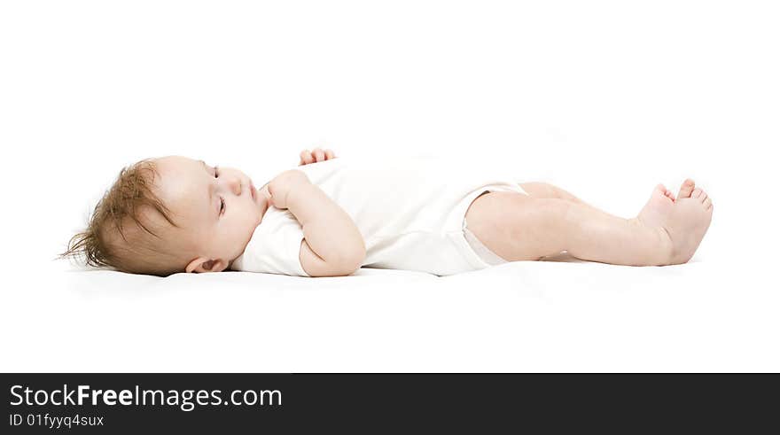 Little Baby On A White Background