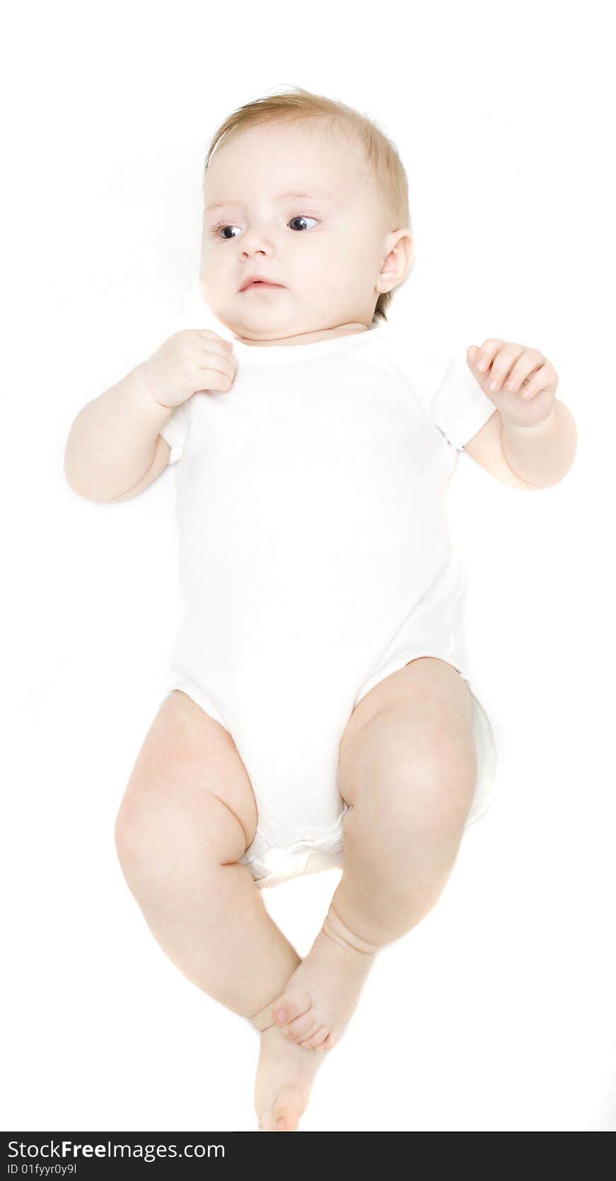 Little Baby On A White Background