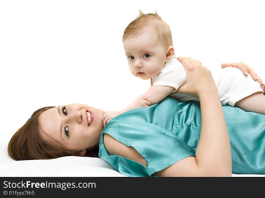 Happy family on a white background. Happy family on a white background