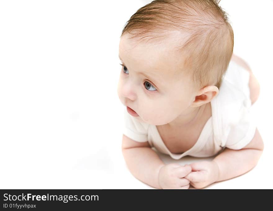 Little Baby On A White Background