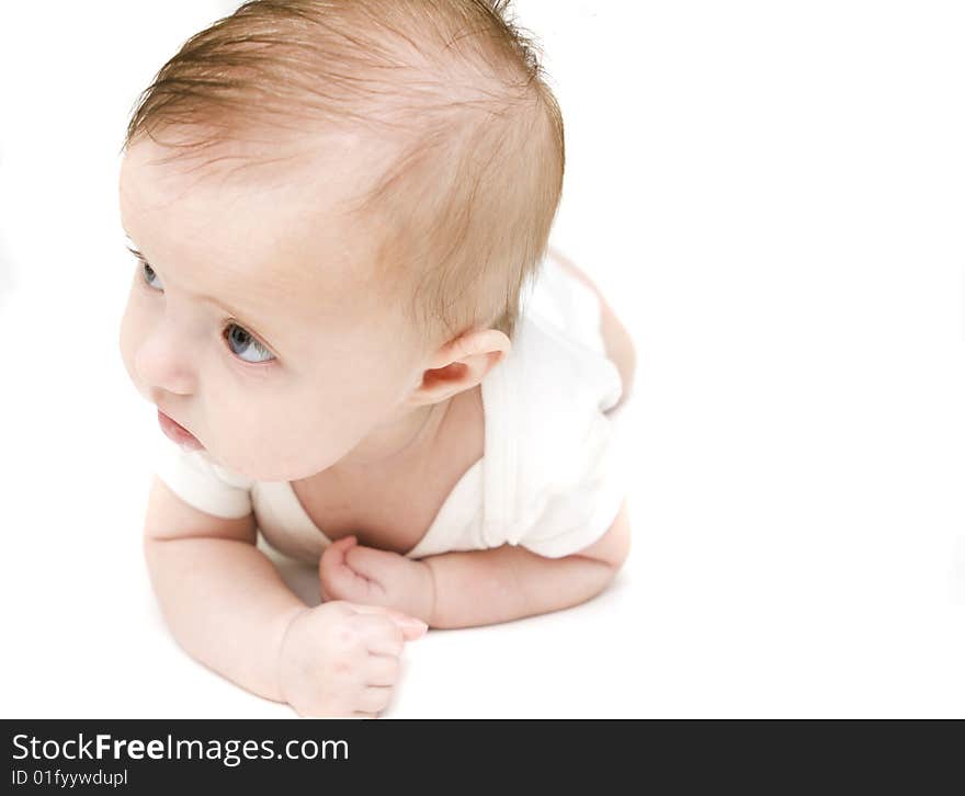 Little Baby On A White Background