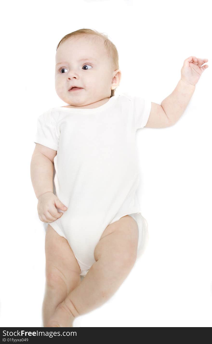 Little Baby On A White Background