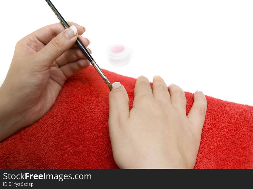 Nail care on a white background