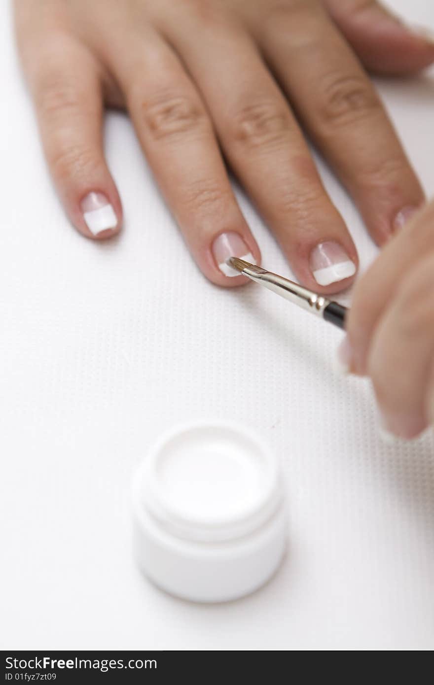 Nail care on a white background