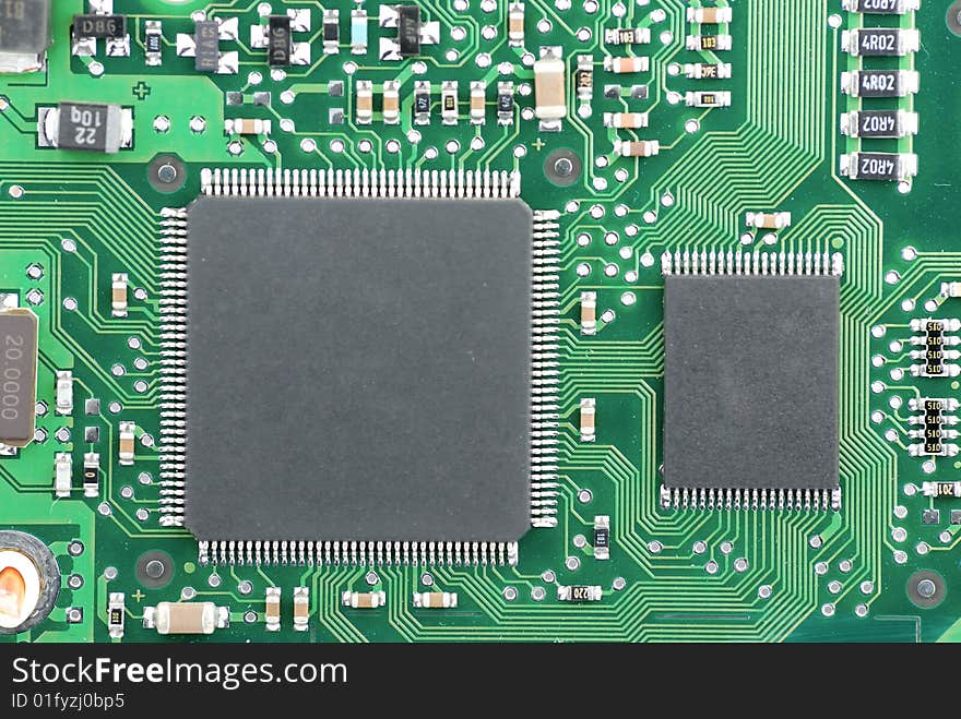 Circuit board close up shot