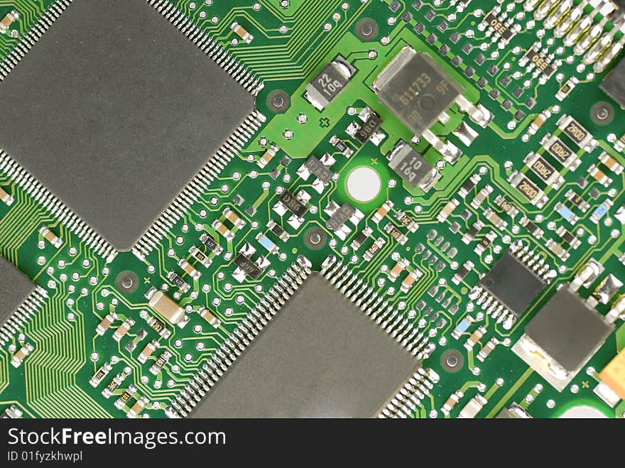 Circuit board close up shot