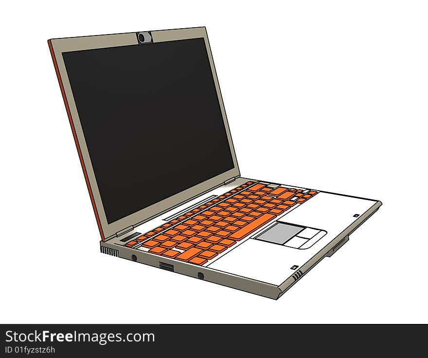 Modern laptop isolated on white background