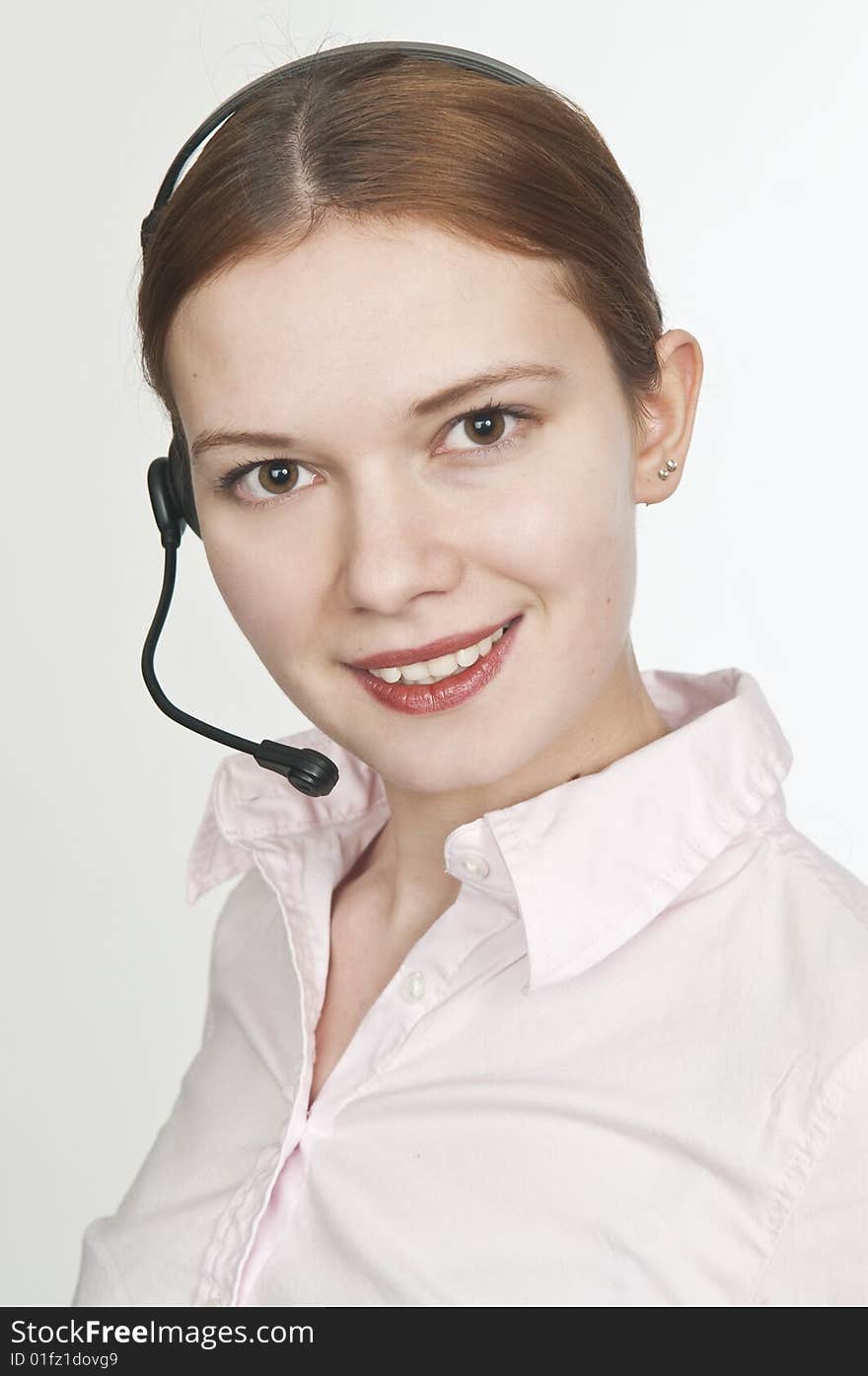 Pretty young customer service worker