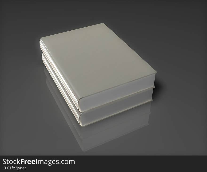 A 3d render white book