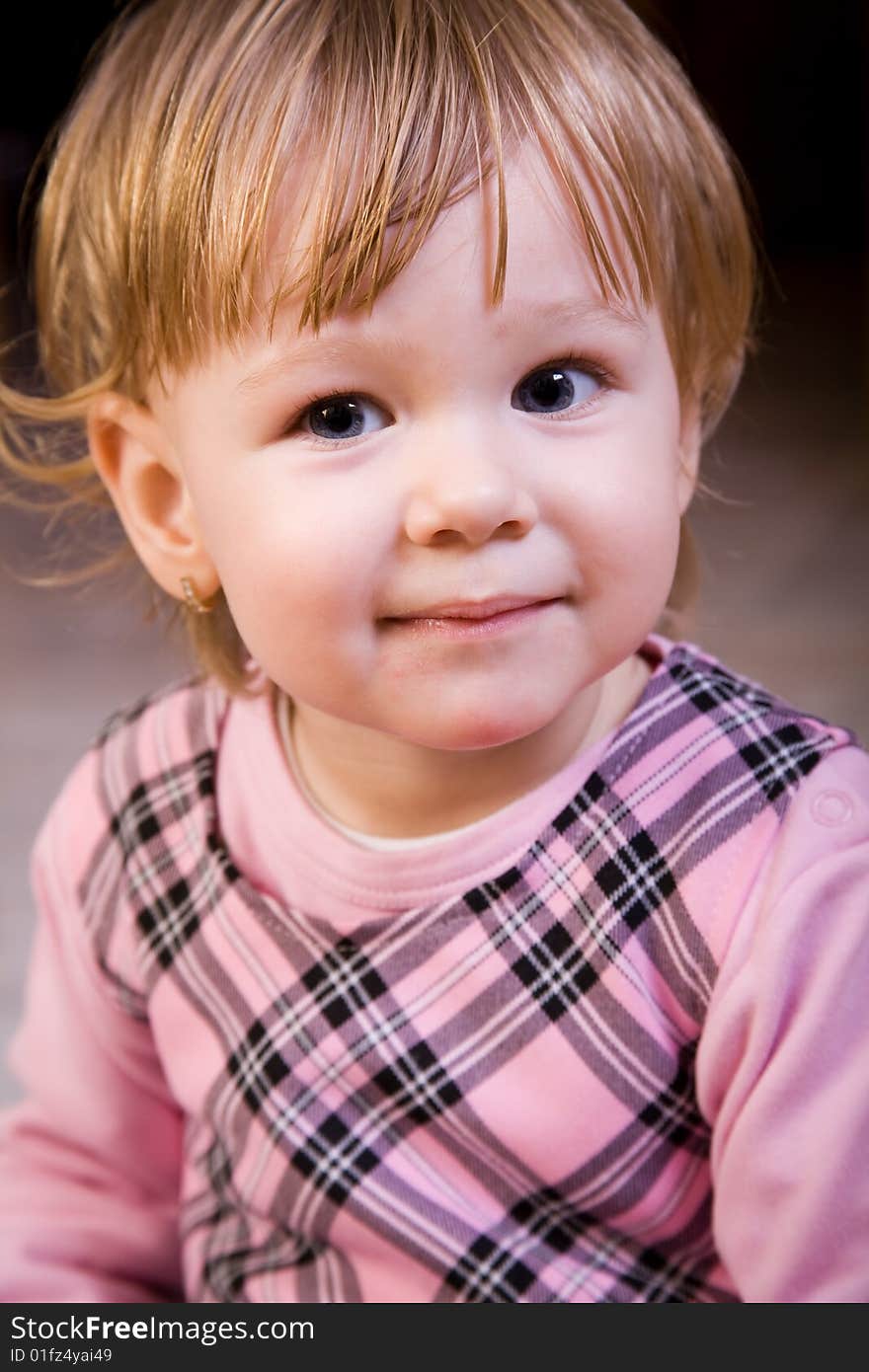 Beautiful little blonde girl face. Beautiful little blonde girl face