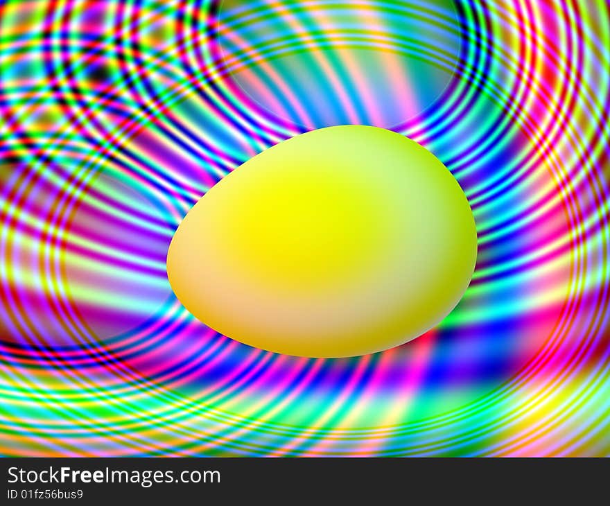 Egg on blurred background.