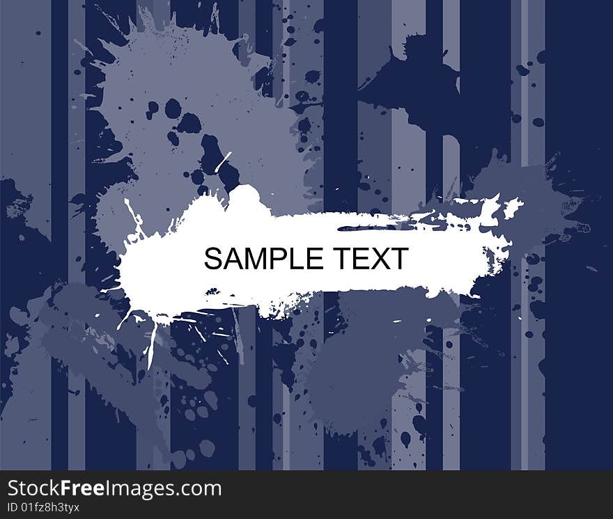 Grunge blank banner with blue splashes