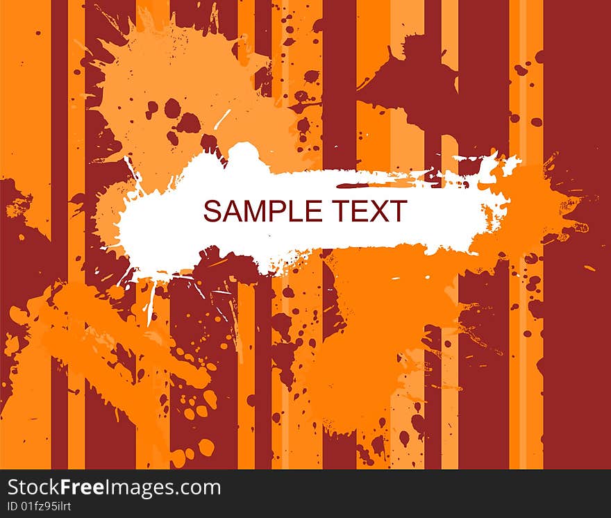 Grunge blank banner with orange splashes