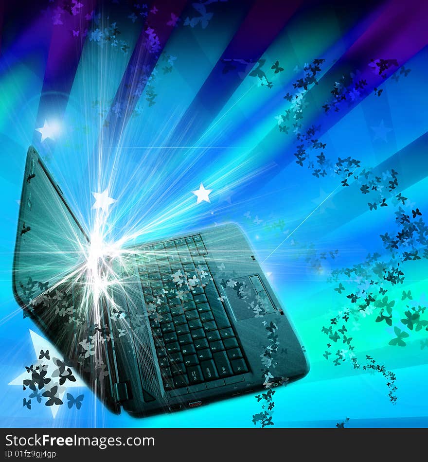 Abstract Laptop Illustration