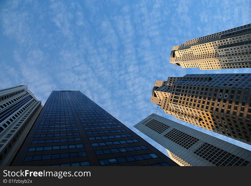 Skyscraper and cloud in the cities