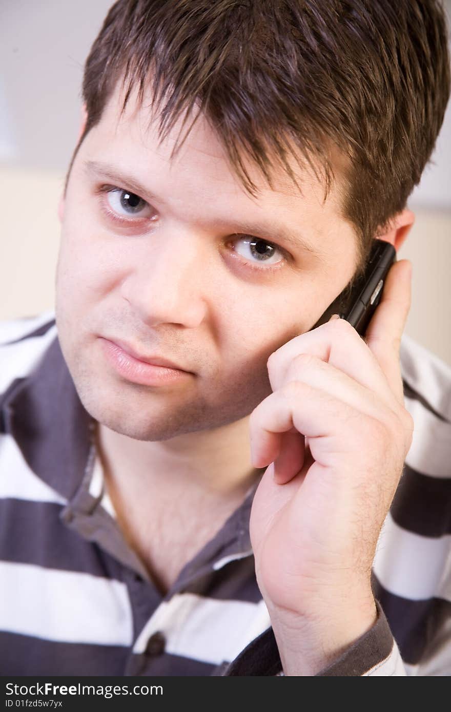 Young man with cellphone