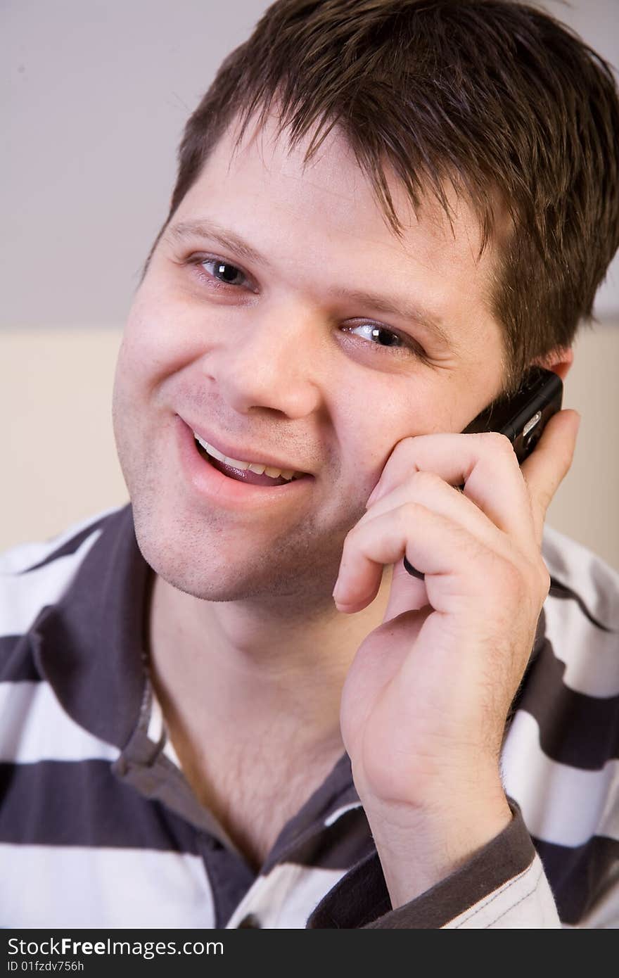 Young man with cellphone