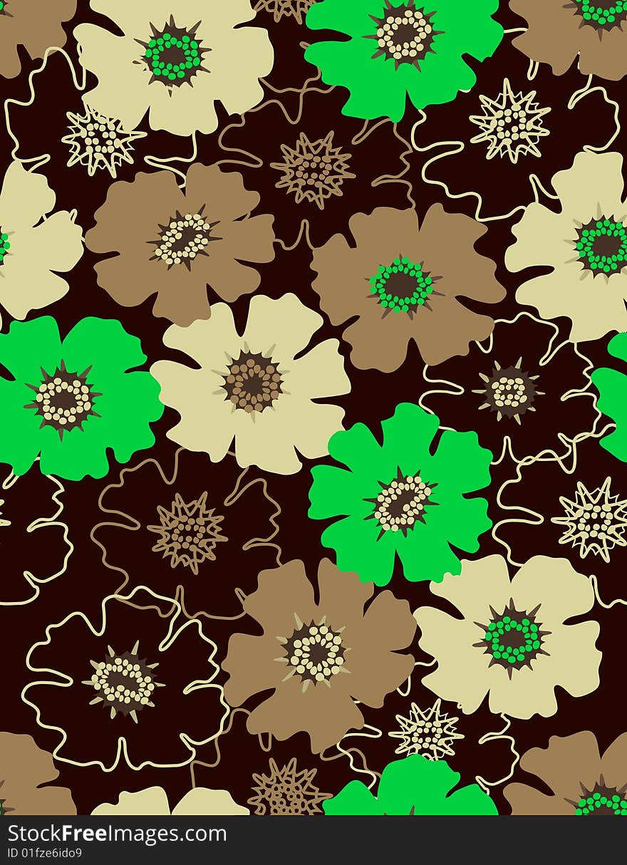 Loral seamless pattern with styled flowers. Loral seamless pattern with styled flowers