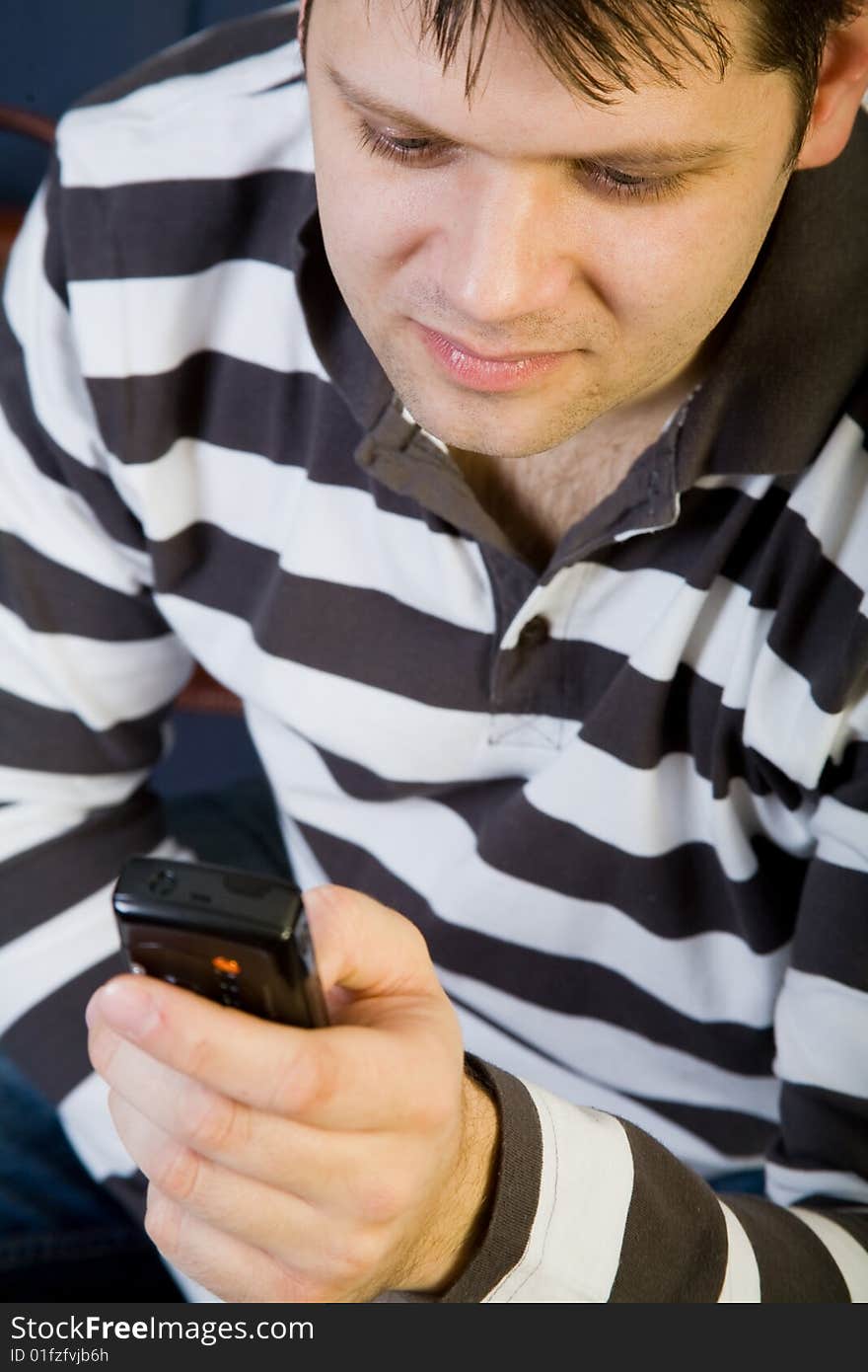 Young man with cellphone