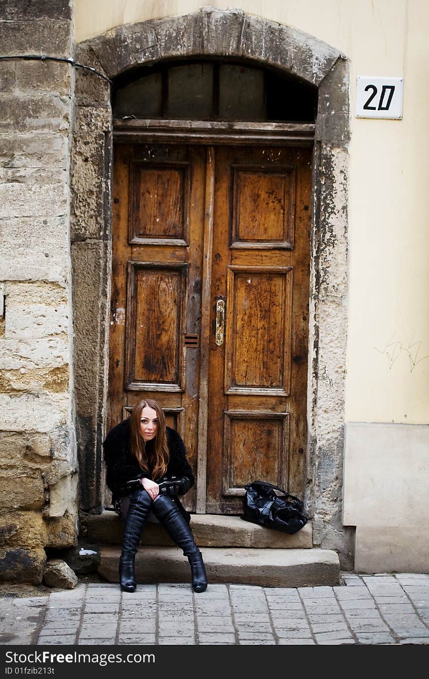 Woman at door