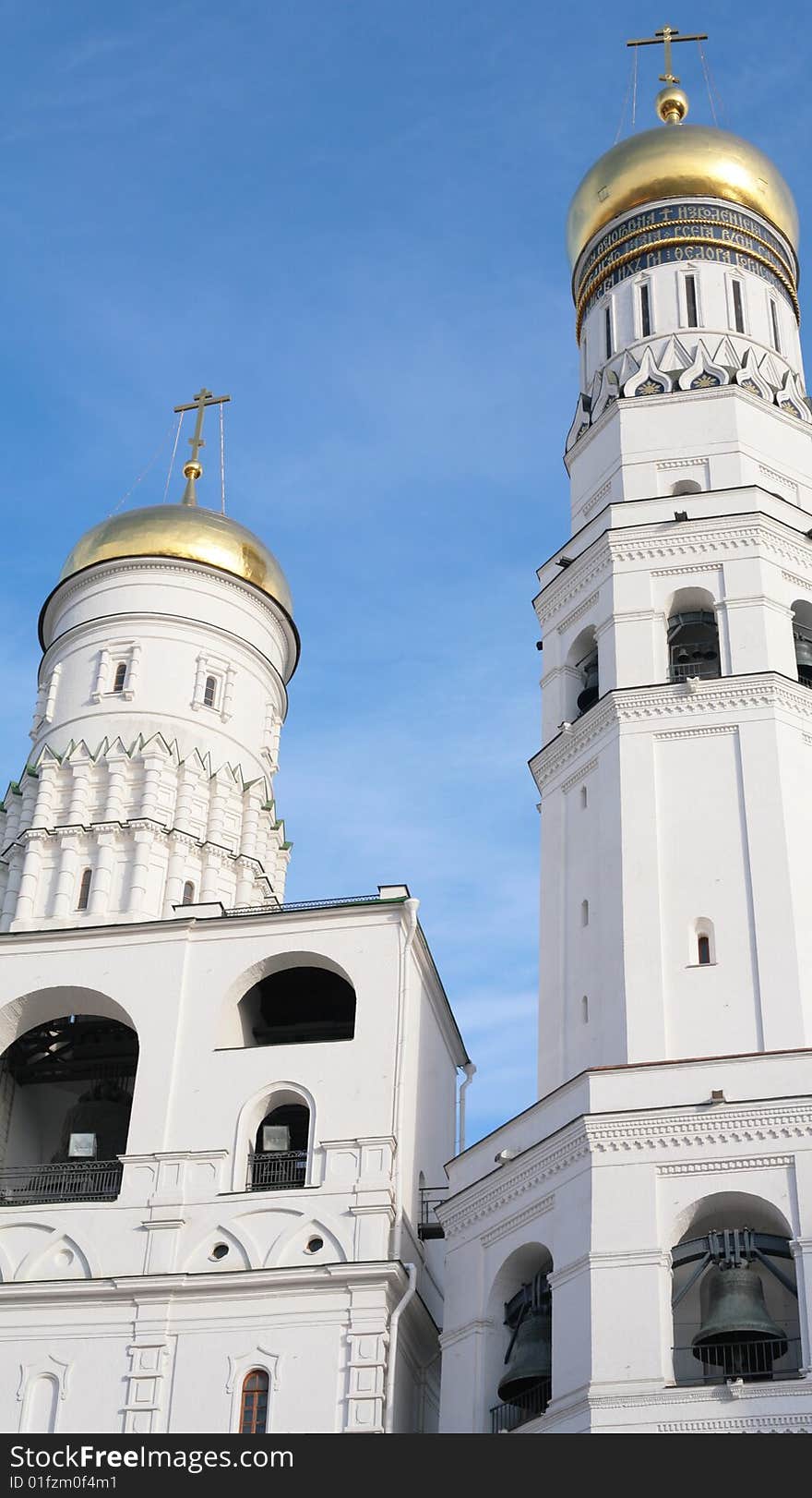 Russian church on blue sky