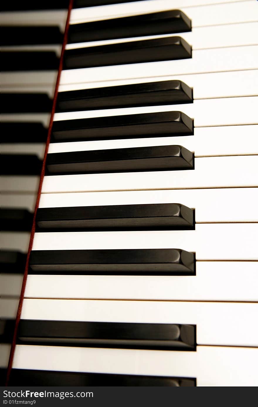 Detail of keys on a piano ready for music concert. Detail of keys on a piano ready for music concert