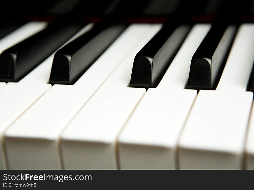 Detail of keys on a piano ready for music concert. Detail of keys on a piano ready for music concert