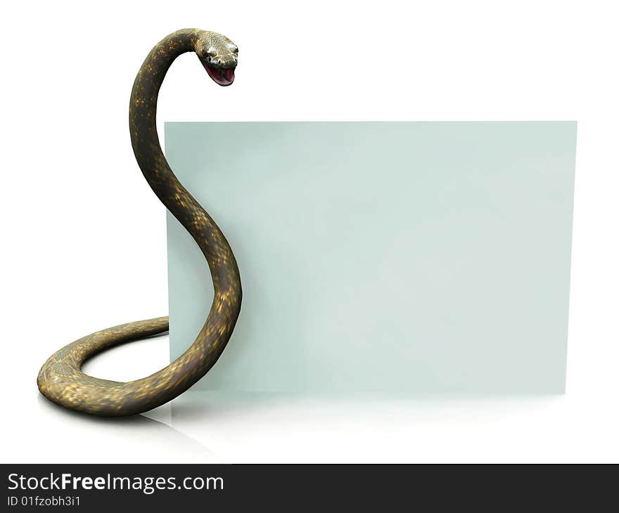 Rattlesnake with blank sign