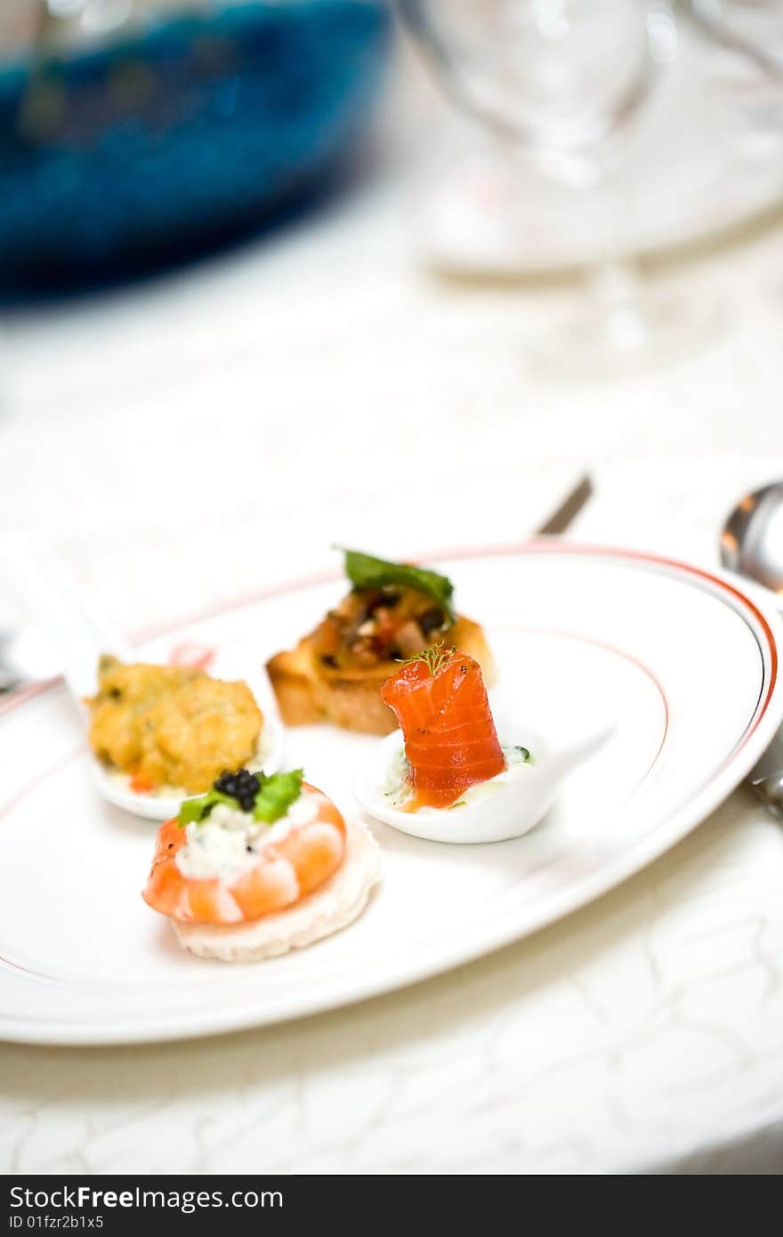 Seafood Appetizer Is Served On A Plate