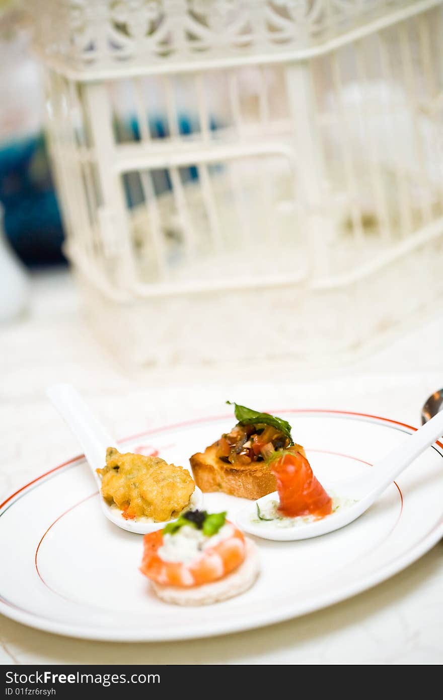 Seafood Appetizer Is Served On A Plate