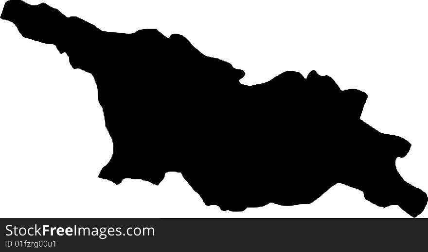 Black vector map of georgia