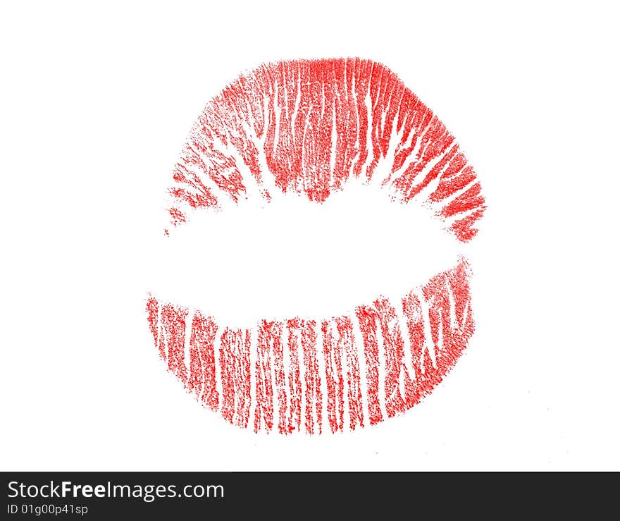 Round red lips print